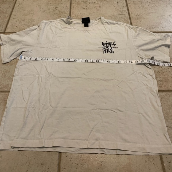 H&M Relaxed Fit "BORING PALS" Graffiti Graphic T-Shirt Cream/Off-White Men's XL - Picture 6 of 6